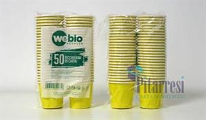 BICCHIERE CARTONCINO 75ML GIALLO(50)